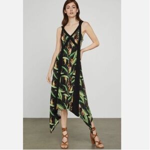 BCBG MAXAZRIA Bird of Paradise Strappy Maxi Dress Size Medium Boho Resort